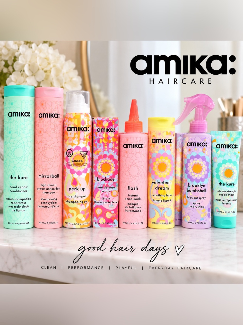 amika 8 Piece Hair Care Bundle NEW